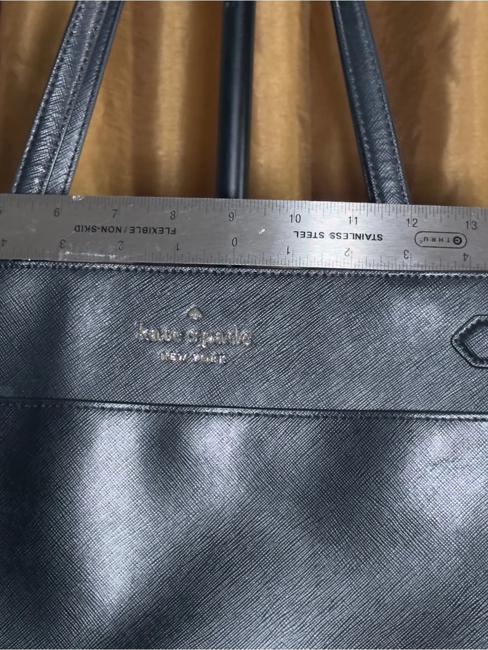 Kate Spade Black Leather Tote with Dual Straps